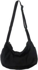 Fuji-cellar ニュースペーパーバッグ キャンバス生地 2way ヴィンテージ グランジ ミリタリー メッセンジャーバッグ(ブラック,  横38cmx縦24cmxマチ16cm)