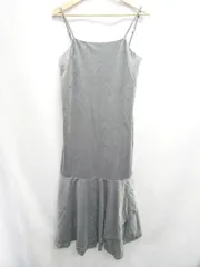 ◇ ⊇ callautia カラウティア ベロア調 膝下丈 キャミソール ワンピース サイズM グレー系 レディース E  【1507160009038】