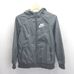 ◇ ⊇ NIKE ナイキ キッズ 長袖 ナイロンパーカー サイズM ブラック 男の子 E  【1503310011203】