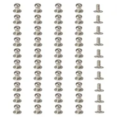 【在庫処分】留め具 金具 アクセサリーパーツ レザークラフト ハンドメイド 40個セット 手芸 頭6mm パーツ ネジ式 シルバー ギボシのサムネイル