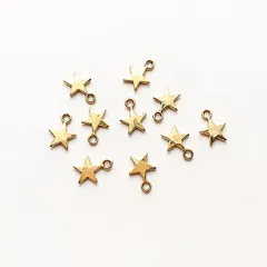 星のプレートチャーム 10点セット オルゴナイト ハンドメイド パーツ チャーム
