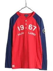 【お得なクーポン配布中!】 ポロ ラルフローレン ヘンリーネック 長袖 ベースボール Tシャツ ボーイズ L メンズ XS 程/ ヴィンテージ モデル ロンT ラグラン ツートン