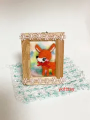 羊毛フェルト水彩画みたいなバンビちゃんのフレーム
