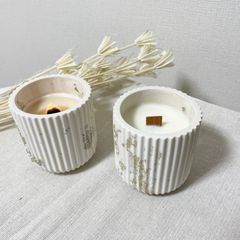 【おうちで焚き火が楽しめる】円筒デザイン　木芯ソイキャンドル