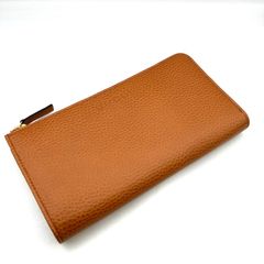 【鑑定済み】正規品 グッチ GUCCI  レザー L字ファスナー長財布 ブラウン GG 332747 ゴールド金具 アウトレット
