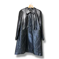 FUTORA フューチュラ 2000EX ラムレザーコート サイズM 本革 羊革 リアルレザー ジャケット キルティング 上着 アウター 防寒 紳士 メンズ ブラック 秋 冬 香港製 ミドル丈 長袖 久喜倉庫店K42H