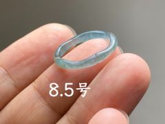 L13-124 ピンキーリング 高氷種 青緑色 8.5号 本翡翠 リング グアテマラ産 くり抜き