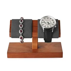 Oirlv腕時計スタンド木製時計スタンド2本収納ディスプレイ撮影高級おしゃれ適格請求書に対応SM21502(ダークグレー)