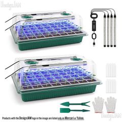 [DJ24000118] BlumWay 育苗ポット 2セット 40穴 植物育成ライト付き 発芽・育苗用トレイ (未開封)