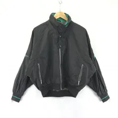 日本製/ビンテージ★チャンピオン★レイフォーム/ナイロンジャケット【メンズM/黒×緑】フルジップ/収納式フード/アノラック◆TBA436