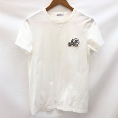 MONCLER モンクレール S/S Tee MAGLIA T-SHIRT ロゴワッペン ダブルワッペン Tシャツ 白 D20918032500 8390Y 中古 /ｍ 250716 02372hi◇127