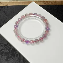 レア EU製 ★スーパーセブン★パワーストーン ブレスレット 天然石 綺麗 お守り 8.4-8.8mm  ZB5805