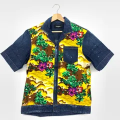 ディースクエアード　デニム　アロハ　シャツ 定価13万 Dsquared2 ディースクエアード ランウェイモデル