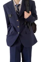 ★即日発送★QOOLY 制服 メンズ コスプレ なんちゃって学生服 男子 スクール ブレザー シャツ ネクタイ エンブレム ズボン 5点セット スクールスーツ 男子高生 DK 男子制服 コスチューム 仮装 ユニセックス 学園祭 文化祭 卒業式 入学式