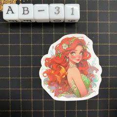 防水ステッカー　プリンセス　お姫様　イラスト　かわいい　装飾　シール　AB-31