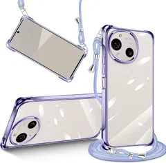 SHARP AQUOS R10 ケース R9 ケース クリア ショルダー シャープ アクオス R10/R9 SH-51E SH-51F カバー 肩掛け 縄掛け 透明 TPU 薄型 耐衝撃 紐付き 斜めがけ 着脱可 ストラップ 縦/横 2WAY 長さ調整可能 取