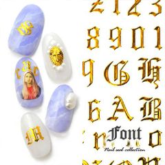 [Free Shipping] Letter, Lock, Number Design, High-Quality Gold Gel Nail Stickers, Nail Supplies, Gel Nail Stickers, Decorative Supplies, Easy to Apply, Gel Nail Stickers, Nail Art, Gel Nail Art, Nail Goods, Nail Studio [Letter Nail Stickers]