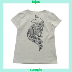 ＜tejas(テジャス)＞tejas-T＜fox＞ [TL222130] (ライトグレー)トップス　Tシャツ　コットン　ヨガウェア　サンプル品
