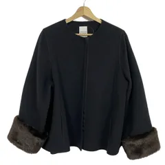 現行＊極美品【ルルウィルビー】ノーカラージャケット ケープ