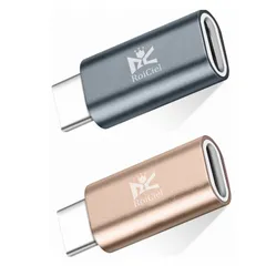 【2個セット】RoiCiel LightningからType-Cへアルミニウム合金製変換アダプター/変換コネクターライトニング to タイプC usb-c 変換アダプタ iphone充電ケーブルを変換コネクター 急速充電/データ転送(PD18W対応)