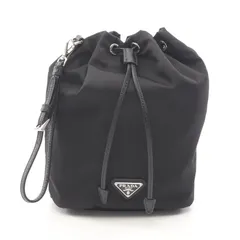 プラダ PRADA ポーチ Re-Nylon 1NS369R067F0002 ブラック ナイロン サフィアーノレザー ポーチ レディース 新品