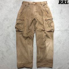Double RL / RRL USA製 三ツ星タグ 初期タグ カーゴパンツ ミリタリー ファティーグ BDU M-43 M-47 M-51 フェード ヴィンテージ W36×L32サイズ サンドカーキ ダブルアールエル Ralph Lauren ラルフローレン