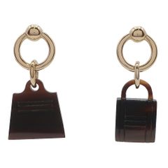 【天白】HERMES エルメス ピアス アミュレット マロキニエ バッファローホーン ゴールド金具 ジュエリー アクセサリー レディースのサムネイル