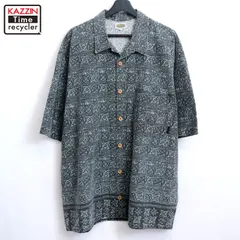 90s USA製 vintage クイックシルバー QUIKSILVER 総柄 オープンカラー ボックスシルエット 半袖シャツ メンズ 表記XLサイズ