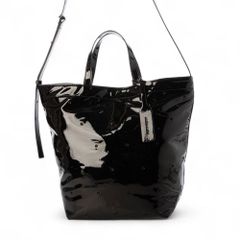 ☆ 블랙 ☆ cache cache 카슈카슈 에나멜 2way 토트 카슈카슈 cachecache 가방 10-00-03200 토트 백 토트 백 숄더백 대각선 가방 에나멜 2way 토트 여성 A4