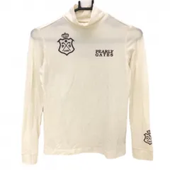 パーリーゲイツ 長袖ハイネックシャツ アイボリー×ブラウン 表微起毛 レディース 0(S) ゴルフウェア PEARLY GATES