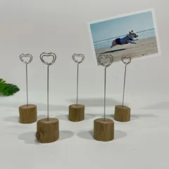 メモスタンド　5本セット　MC04003　メモクリップ　フォトスタンド　カードスタンド　流木インテリア　流木オブジェ　ナチュラル　素朴