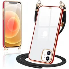 iPhone12 ケース iPhone12pro ケース ショルダー クリア TPU いphone12 プロ スマホケース カバー 肩掛け 首掛け 斜めかけケース 可愛い かわいい 韓国 透明 TPU 薄型 耐衝撃 シリコン アイフォン12/12pro(レ