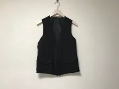 美品本物スーツセレクトSUITSELECTウールリバーシブルベストジレメンズサーフアメカジミリタリーストリートスケーターワークビジネススーツモードゴルフドレスMグレー黒ブラックY5