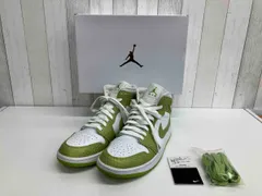 【箱•黒タグ•替え紐有】Nike Women's Air Jordan 1 Mid SE Vivid Green Snakeskin／ナイキ ウィメンズ スニーカー／DV2959-113／27.5cm