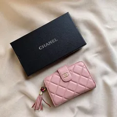 破格❤️CHANEL シャネル 長財布 財布 ピンク 黒 プレゼント 極美品❤️ シャネル CHANEL 長財布 2つ折り カンボンライン 黒 オフ