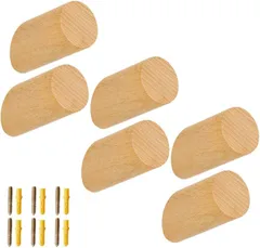 MaT store ウォールハンガー フック 壁 ハンガーフック 壁掛け(ナチュラル,  6cm)