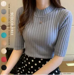 ニット 半タートルネックセーター 当日発送 ニットセーター ハイカラー プルオーバー ソリッド トップス  女性用 エレガントsyouyou01