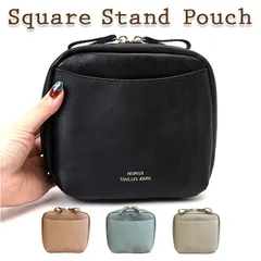 ☆ 合皮スクエアスタンドポーチ ポーチ 小物入れ 16cm メイクポーチ 化粧ポーチ コスメポーチ 小物入れ 縦型 仕切り 大容量 大きめ 旅行 化粧品 かわいい おしゃれ 可愛い 機能的 KTK23-0924