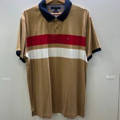 TOMMY HILFIGER トミーヒルフィガー 半袖 Tシャツ SLIM FIT ポロシャツ ライン ワンポイントロゴ ベトナム製 メンズ ブラウン レッド ホワイト