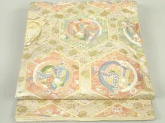 平和屋着物◎西陣　服部織物謹製　六通柄袋帯　亀甲鳳凰花文　金糸　正絹　逸品　DAAS7090xg