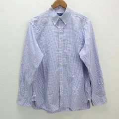 y■ラルフローレン/Ralph Laurenギンガムチェック長袖ボタンダウンシャツ■白/紫【180/110□16 1/2】MENS/41【中古】