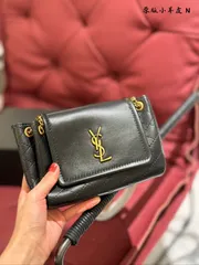 【今日特価】YSL Nolita ブラック & ゴールド ロリータバッグ-WTO輸入1