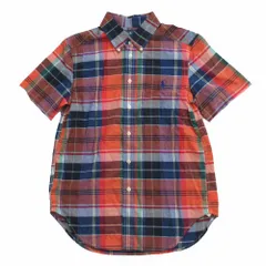 RALPH LAUREN ラルフローレン ポニーロゴ刺繍 ボタンダウン チェック柄シャツ 半袖 マルチカラー サイズ10-12 【中古】