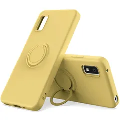 【人気商品】バンカーリング | 落下防止 スマホ カバー かわいい リング付きケース スマホリング スマホカバー 携帯ストラップ スマホケース リング wish3 携帯ケース wish3 AQUOS AQUOS リング付き[Gosento] (イエロー) A3