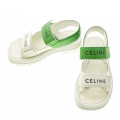 CELINE LEO STRAPPY サンダル グリーン ストラップ - メルカリ
