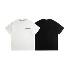 Thom Browne トムブラウン Tシャツ コットン ユニセックス 半袖シャツ ブラック ホワイト 並行輸入品