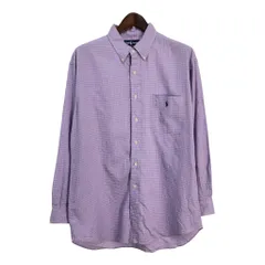 90年代 RALPH LAUREN ラルフローレン YARMOUTH ボタンダウン 長袖シャツ 大きいサイズ チェック (メンズ 17 1/2) 中古 古着 S6021