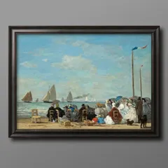 ウジェーヌ・ブーダン、「ドーヴィルの海水浴」、希少画集画、新品高級額 Yahoo!オークション - ウジェーヌ・ブーダン 『ドーヴィル