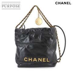 新品同様 シャネル CHANEL 22 ミニ 2way チェーン ハンド ショルダー バッグ カーフスキン ブラック AS3980 CHANEL 22 Mini Bag 90287714