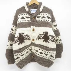 カナタ×ノンネイティブ ジップカウチンニット カナダ製 ブラウン×テラコッタ F KANATA』(カナタ) カウチンセーター カナダ製 - インポート